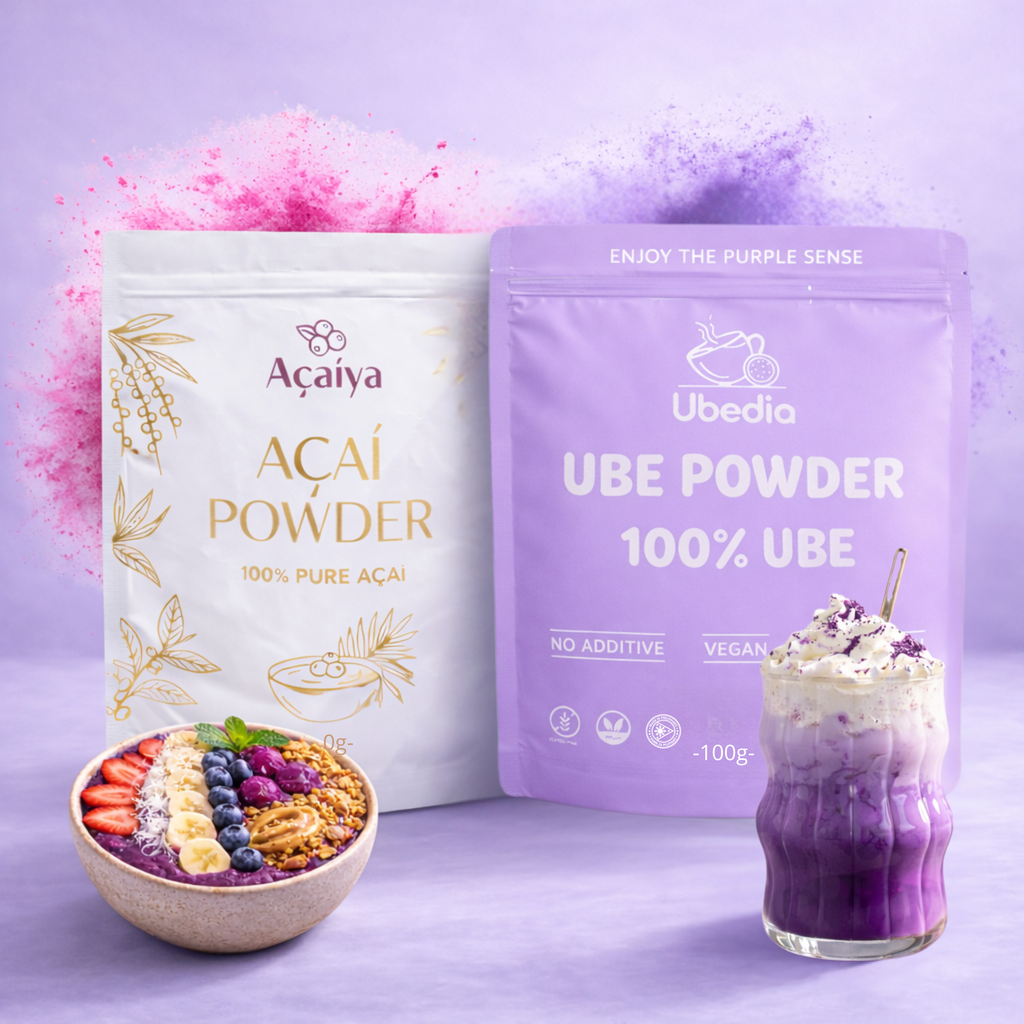 Lot Découverte : Poudre d’Ube & Poudre d’Açaï. 2x100 g